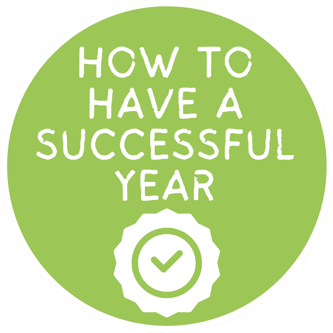 green icon with the words how to have a successful year