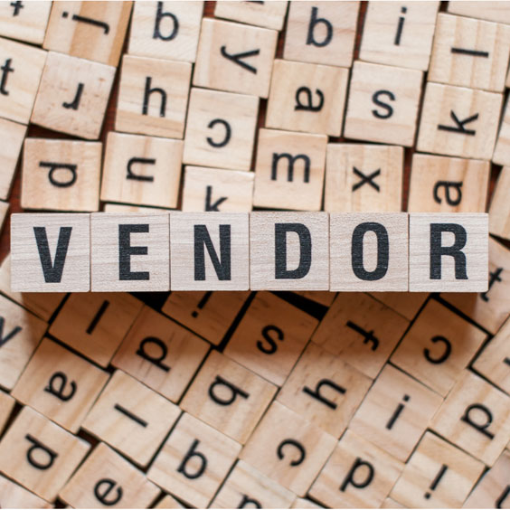 tiles spelling the word vendor