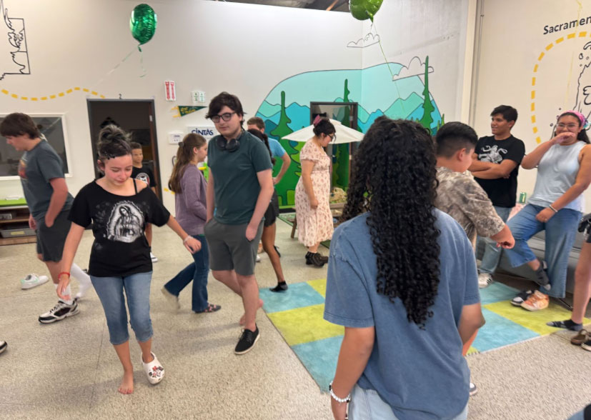 students playing games